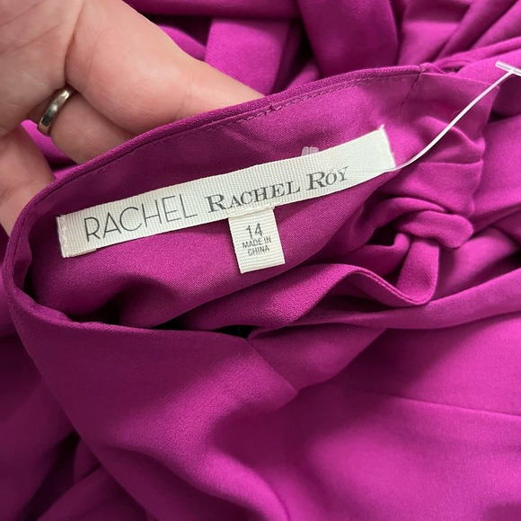 Rachel Roy Women's Cold-Shoulder Midi Dress NWT fuschia sz 14 - Picture 8 of 11